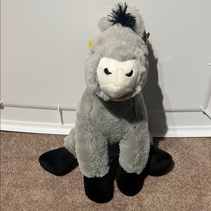 Gray and Black Plush Donkey Toy